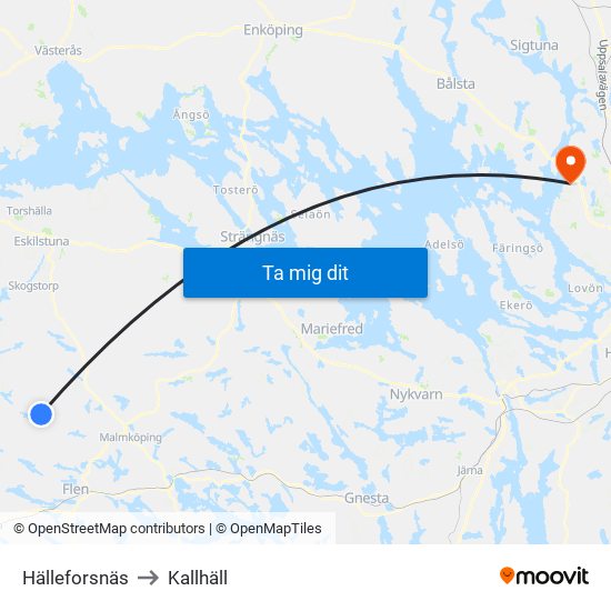 Hälleforsnäs to Kallhäll map