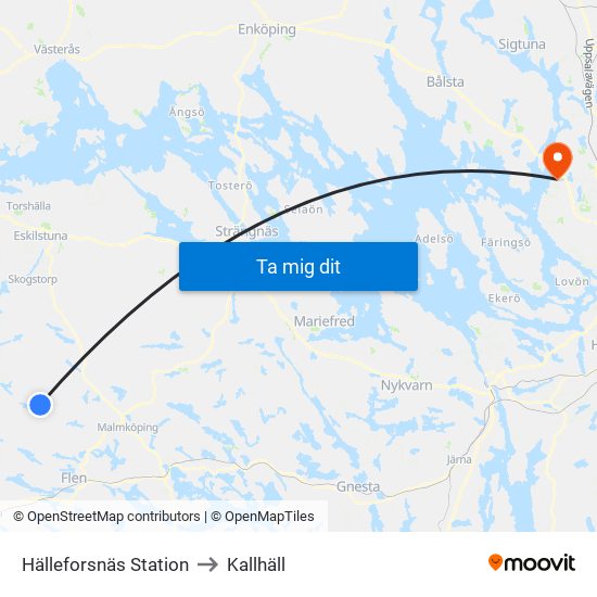 Hälleforsnäs Station to Kallhäll map
