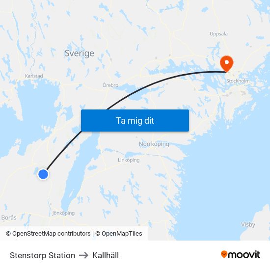 Stenstorp Station to Kallhäll map