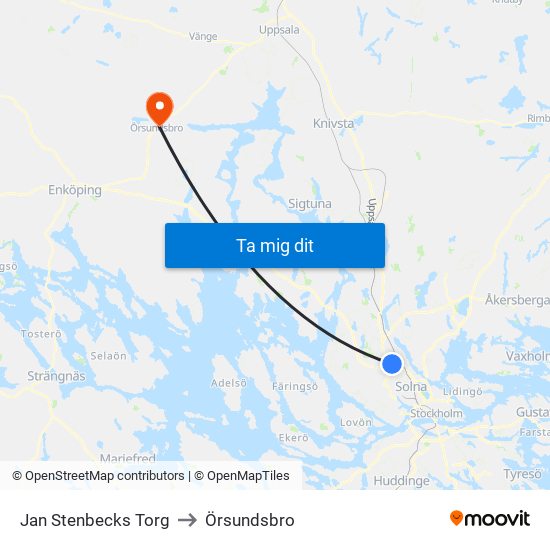 Jan Stenbecks Torg to Örsundsbro map