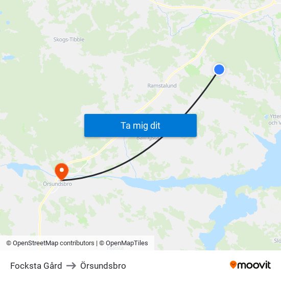 Focksta Gård to Örsundsbro map
