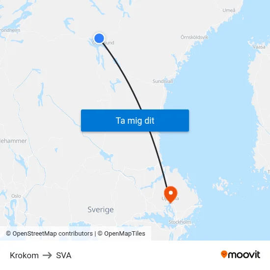 Krokom to SVA map