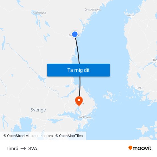 Timrå to SVA map