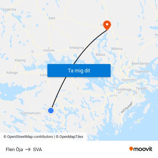 Flen Öja to SVA map