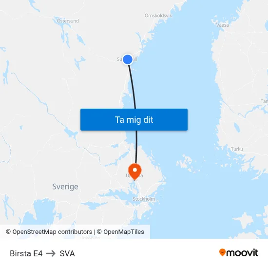 Birsta E4 to SVA map