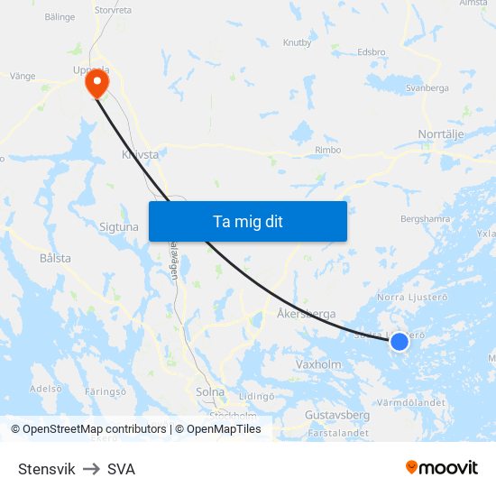 Stensvik to SVA map