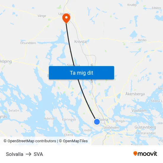 Solvalla to SVA map