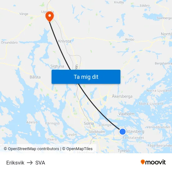 Eriksvik to SVA map