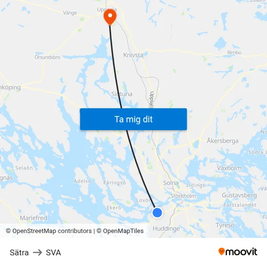 Sätra to SVA map