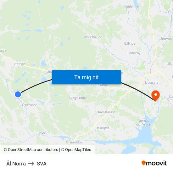 Ål Norra to SVA map
