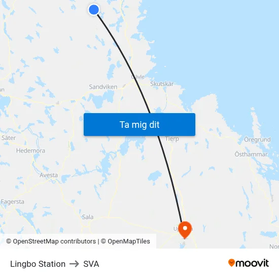 Lingbo Station to SVA map