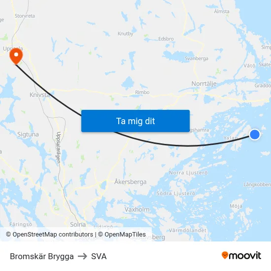 Bromskär Brygga to SVA map