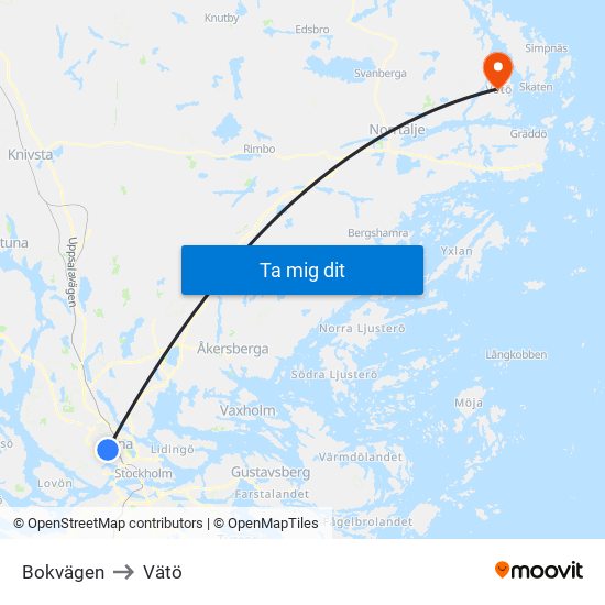 Bokvägen to Vätö map
