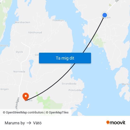 Marums by to Vätö map