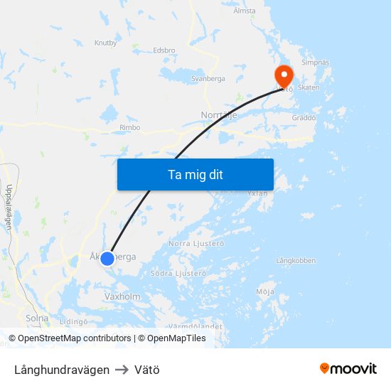 Långhundravägen to Vätö map