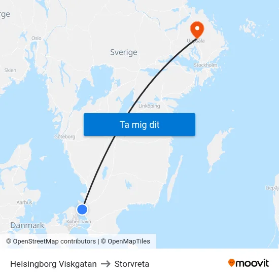 Helsingborg Viskgatan to Storvreta map