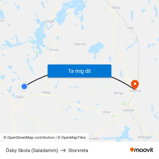 Ösby Skola (Saladamm) to Storvreta map