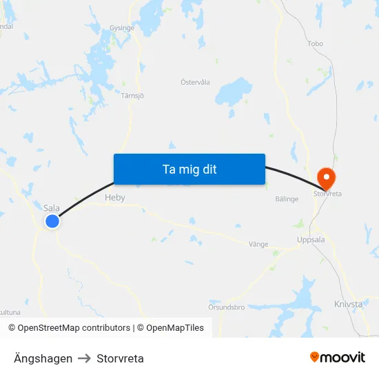 Ängshagen to Storvreta map