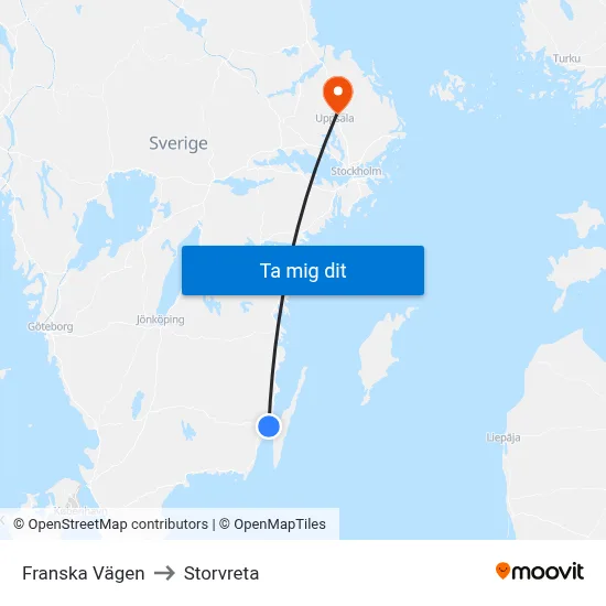 Franska Vägen to Storvreta map