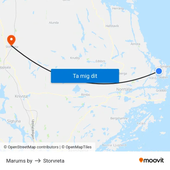 Marums by to Storvreta map