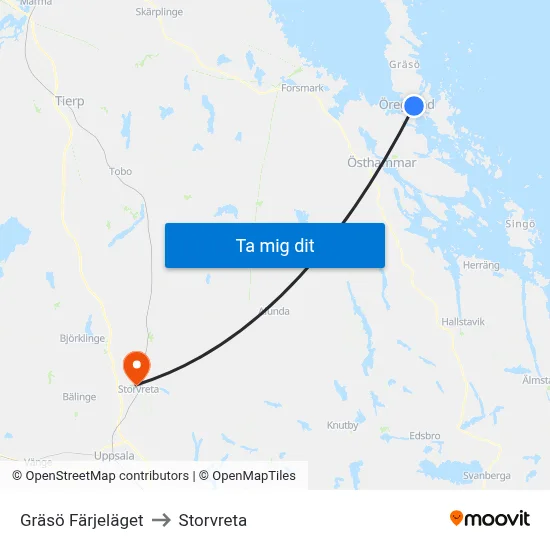 Gräsö Färjeläget to Storvreta map