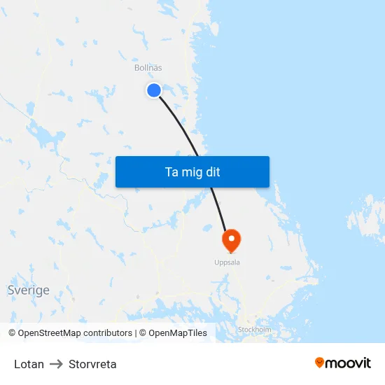 Lotan to Storvreta map