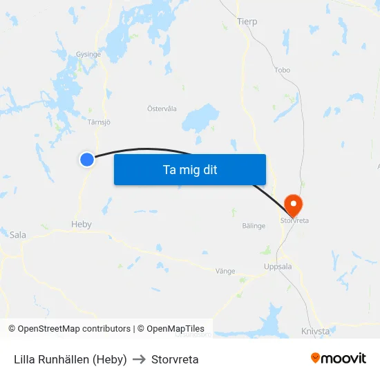 Lilla Runhällen (Heby) to Storvreta map