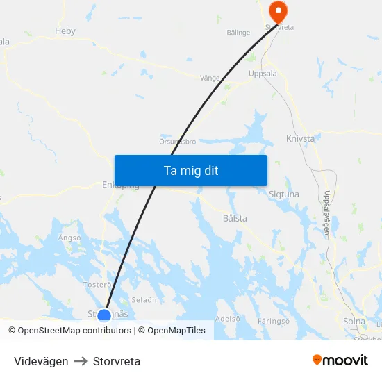 Videvägen to Storvreta map