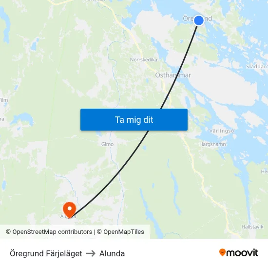Öregrund Färjeläget to Alunda map