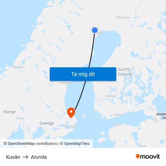 Kusån to Alunda map
