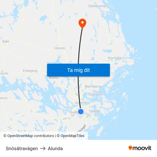 Snösätravägen to Alunda map