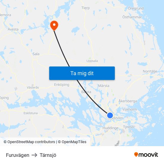 Furuvägen to Tärnsjö map