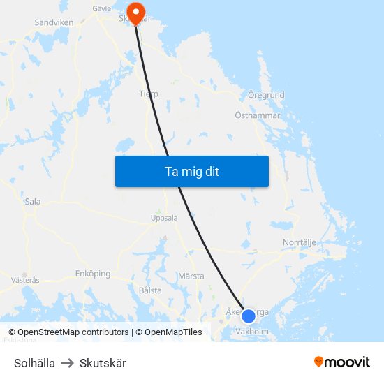 Solhälla to Skutskär map