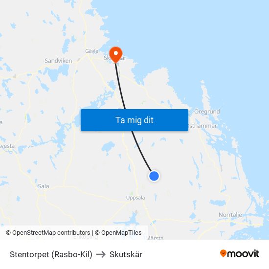 Stentorpet (Rasbo-Kil) to Skutskär map