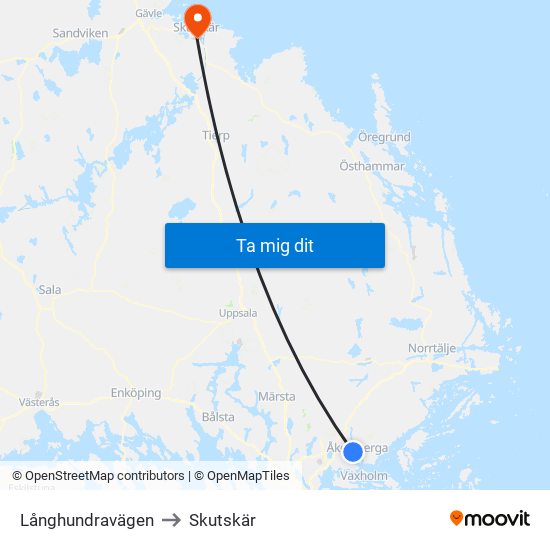 Långhundravägen to Skutskär map