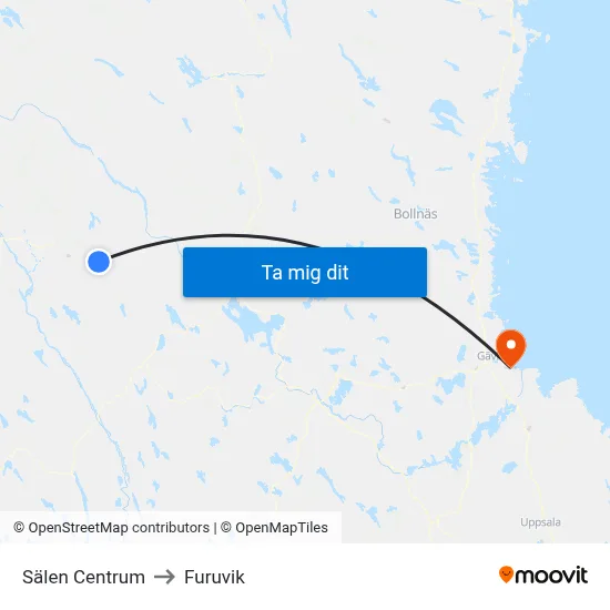 Sälen Centrum to Furuvik map