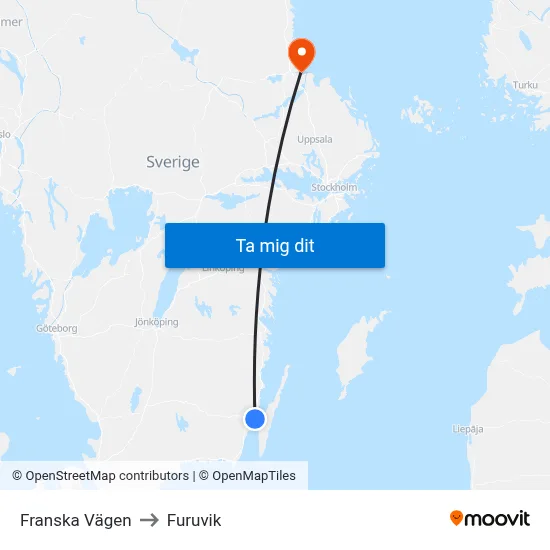Franska Vägen to Furuvik map