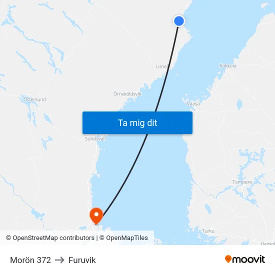 Morön 372 to Furuvik map