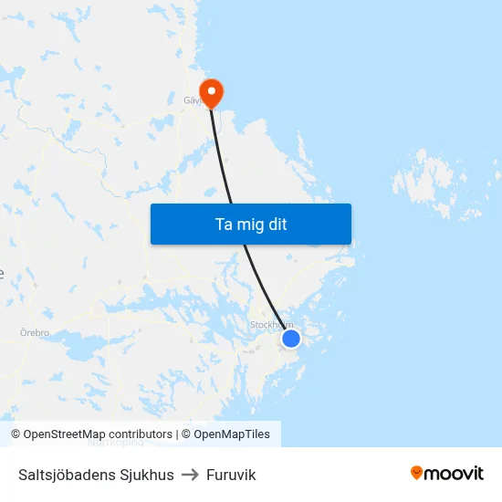 Saltsjöbadens Sjukhus to Furuvik map