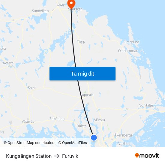 Kungsängen Station to Furuvik map