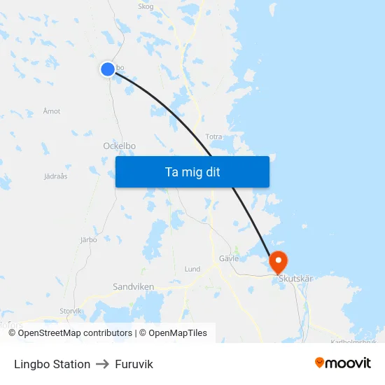 Lingbo Station to Furuvik map