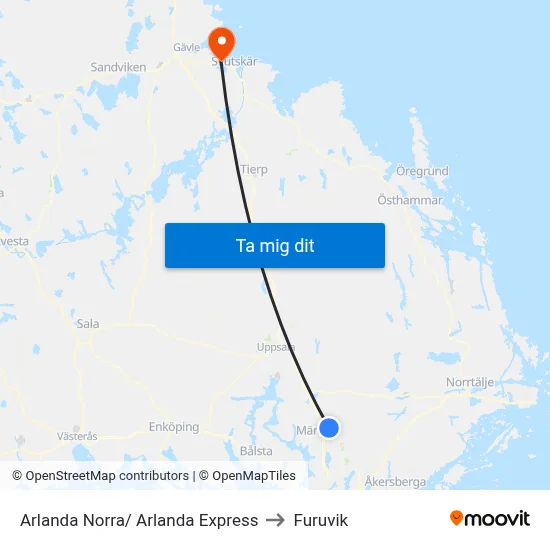 Arlanda Norra/ Arlanda Express to Furuvik map