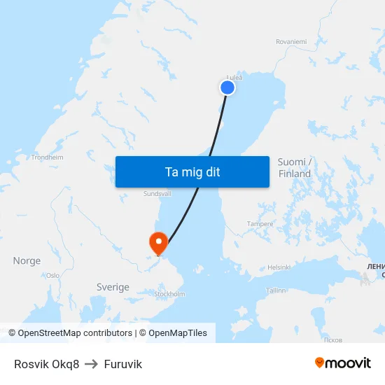 Rosvik Okq8 to Furuvik map