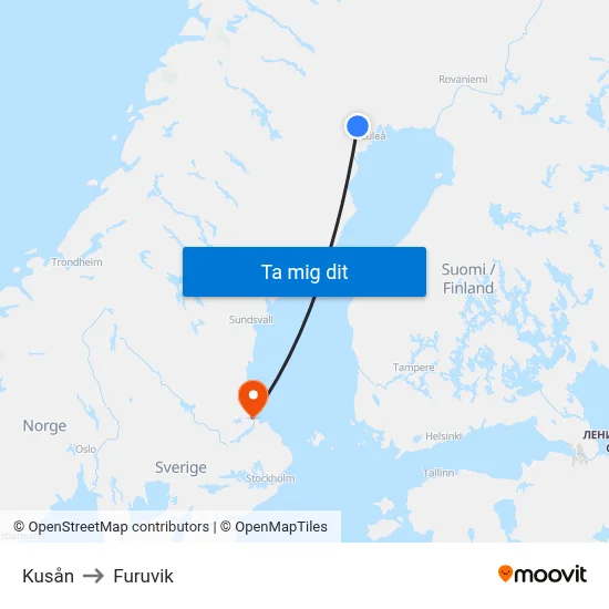 Kusån to Furuvik map