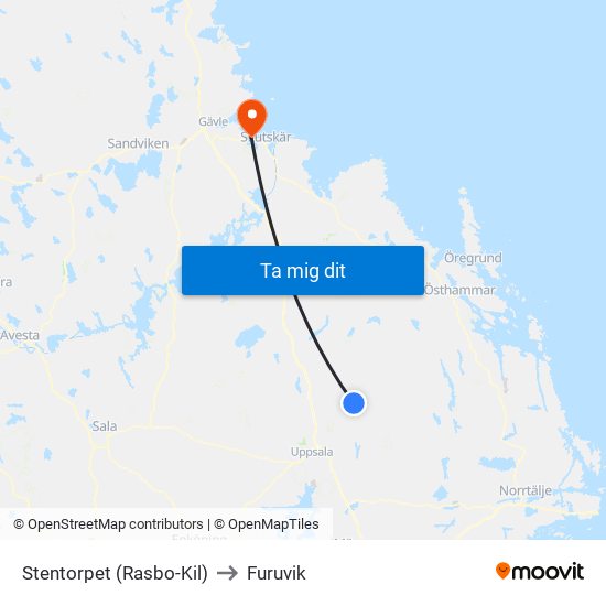 Stentorpet (Rasbo-Kil) to Furuvik map