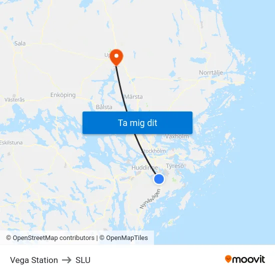 Vega Station to SLU map