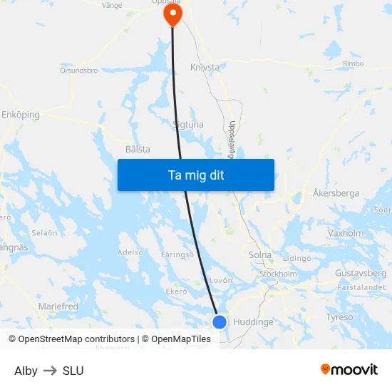 Alby to SLU map