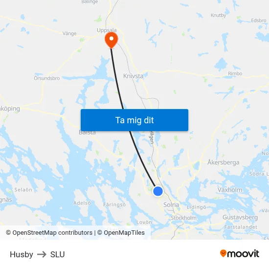 Husby to SLU map