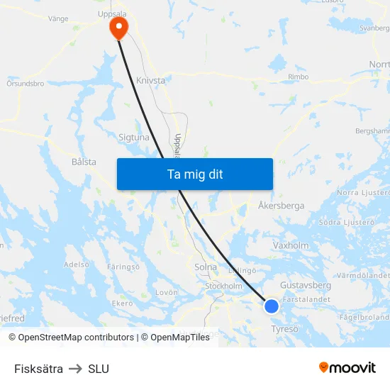 Fisksätra to SLU map