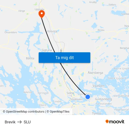 Brevik to SLU map